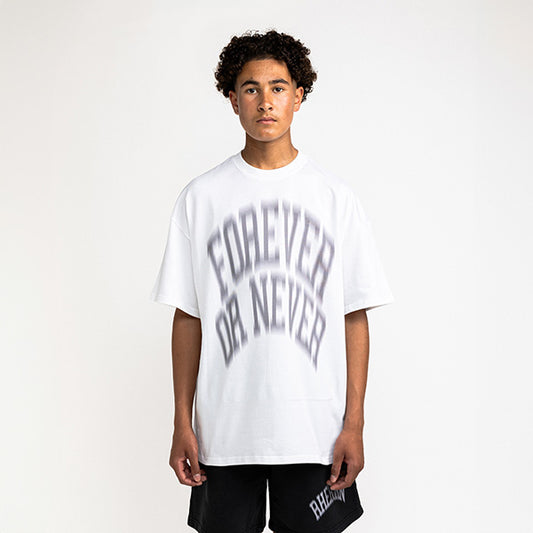 Blurry Forever or Never Tee White