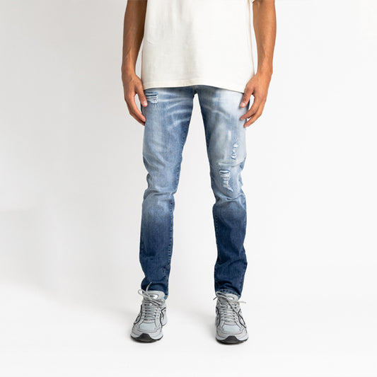 Navy Bleached Washed Jeans